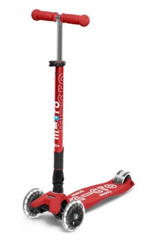 PATINETE MAXI DELUXE PLEGABLE LED ROJO