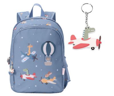 MOCHILA MEDIANA PLANES + LLAVERO
