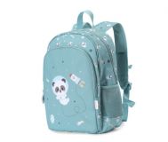 MOCHILA MEDIANA PANDAS IN SPACE + LLAVERO 