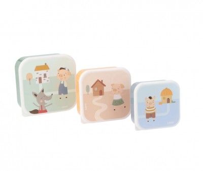 3 CAJAS ALMUERZO THE THREE LITTLE PIGS