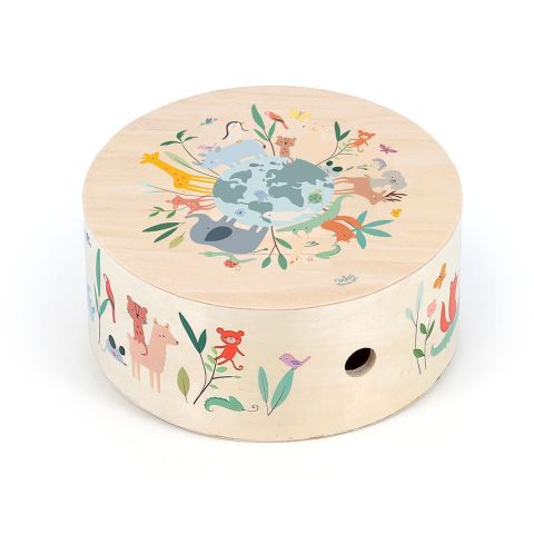 TAMBOR CAJÓN MADERA ANIMALES DEL MUNDO